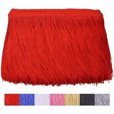 GXTIZAS 실버 프린지 트림 6인치 태슬 5야드 체인렛 재봉 레이스 DIY 공예 의류 홈 파티 장식, Red, 10yards