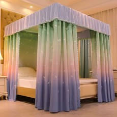 사각 난방텐트 방한텐트 그린 암막 침대 수면 보온