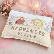 純棉兒童枕套 幼兒園加厚可愛枕頭套 適用35/55, 三色小象白一條,適用35/55的枕頭