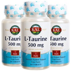 KAL L-牛磺酸錠, 60g, 3罐