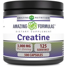 어메이징 포뮬라 크레아틴 모노하이드레이트 당 3000mg 180 비유전자변형 미국산, 500개