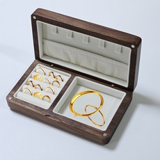 돌반지 보관함 별자리 백일반지 정리함 미니 보석함 휴대용 주얼리 악세사리 보관 반지, 1개, 브라운