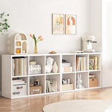 개방식 책장 가정용 낮은책장 다용도 콤비네이션 수납장 조립식 DIY 책장, 웜베이지