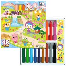 뽀롱뽀롱 뽀로로 손에 묻지않는 크레용, 1개, 18색