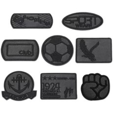 별라 블랙 열접착식 와펜 의류 가방 DIY 셀프 수선8종 세트