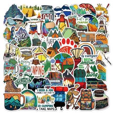 포트렘 캐리어스티커 노트북스티커 꾸미기, 1세트, 05_캠핑