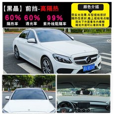 【台灣發貨】客製化汽車窗貼 隔熱紙 隔熱膜 隔熱單嚮膜 節能靜電隔熱膜 夏季汽車側窗車窗貼 車身 後擋 前擋 隔熱膜, 前檔-黑晶【1米*1.5米長】