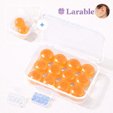 라라블 귀가 편한안 실리콘 귀마개 방수 방음 이어플러그 12+2개 오렌지, 14개입, 1개