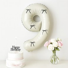 해피제이니 크림 초대형 숫자 블랙리본 이벤트 기념일 생일, 1개, 크림+블랙리본 9