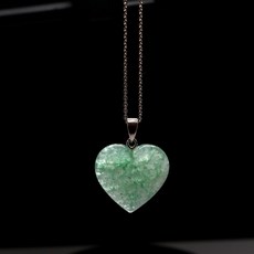 아벤츄린 하트 천연원석 행운석 은925 실버 펜던트 생일선물 PP-250052