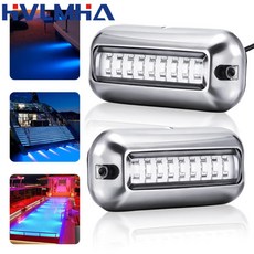 방수 해양 보트 LED 폰툰 조명 27/42LED 파란색 흰색 빨간색 수중 Transom 항해 램프 50W, 04 42Red-1