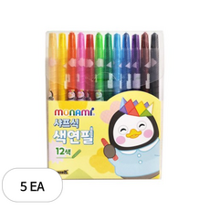 모나미 펭수 샤프식 색연필, 12색, 5개
