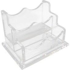 12018501 명함 거치대 꽂이 케이스 아크릴 홀더 책상용 - 투명 수평 디스플레이 스탠드 2 슬롯 카드 오가나이저 사무실 및 가정용 2개, Business Card Holder002