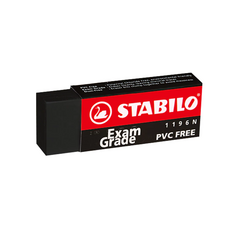 STABILO Exam Grade 無PVC環保橡皮擦 考試專用 擦拭乾淨 簡約設計, Black, 12個