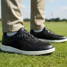 [브랜슈] DM-41 발이 편한 스파이크리스 소가죽 남성 골프화 스크린 파크골프화