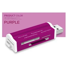 마이크로 SD T-플래시 MMC PRO TF 메모리 스틱용 고속 멀티 USB 2.0 올인원 카드 리더기, 02 보라색