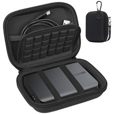 LACDO 도시바 칸비오 베이직스 /칸비오 플렉스 블랙+ 드라이브 HDD 하드 2.5인치 휴대용 여행 가방 3TB 충격 /게이밍 /어드밴스 외장 EVA 2TB 방지 1TB 4TB, 블랙+블랙.