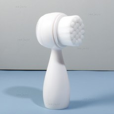 MINI小迷你洗臉刷 潔面神器 軟毛臉部清潔刷 手動洗臉儀 台灣出貨, 白色波點款（單支裝）送收納盒