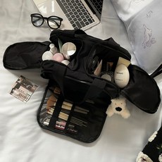 超大容量化妝包 手提旅行收納包 升級旅行包云朵包-黑色