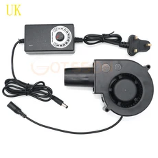 바베큐 팬의 기능 BFB1012EH PWM 송풍기 9733 97x94x33mm 12V 2.94A 대형 공기 110V 220V AC 전원 팬 가, [02] Blower with UK Plug, 04 Blower with UK Plug