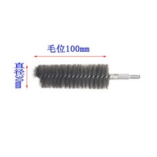 鋼絲管道刷 不鏽鋼絲銅絲打磨除鏽內孔拋光去毛刺圓孔清理M6螺牙桿, 直徑30mm毛位100不鏽鋼絲螺牙桿, 1個