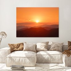 더아트컴퍼니 금전운 일출그림 성공운 행운 복들어오는 황금빛 태양 그림 캔버스 액자 풍수 인테리어 가게오픈 선물그림 사무실그림, 13. 산속 일출