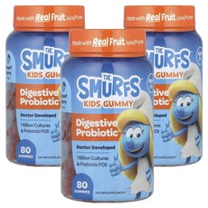 THE SMURFS 藍色小精靈 兒童消化益生菌藍精靈莓果味軟糖, 3個, 80顆