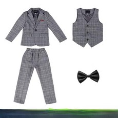 台湾現貨 男童西裝 男花童西裝禮服 中小童婚禮拍照格子西装套裝 兒童畢業禮服西裝 畢業拍照格紋西裝 寶寶週歲西裝禮服