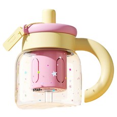 스타플러스 유리 스트로 티보틀, 1개, 850ml, 옐로