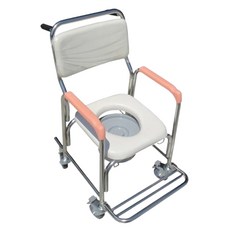來而康 不銹鋼便盆椅 FZK-3802 附輪洗澡椅, 單一色系, 1個