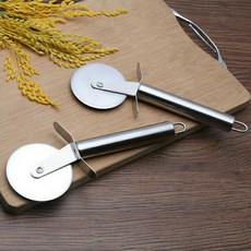 不鏽鋼披薩刀 披薩輪刀 蔥抓餅刀 滾輪刀 可頌切割刀, 1套, 青花瓷