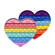 JoyBaby 滅鼠先鋒 彩虹泡泡板 紓壓玩具 耐熱矽膠 可當杯墊 益智遊戲, 愛心-F, 1個