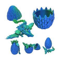 장식용 두뇌발달 3D 프린팅 크리스탈 플라잉 드래곤 에그 세트 장식 피규어 용품, 02 Green_01 One Size