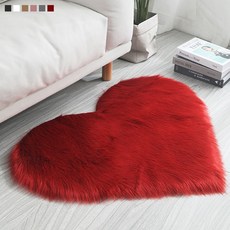 다용도 하트 장모 발매트 카페트 러그 패드 긴털 zac+365PL, 40cmx50cm_레드