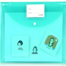 가득찬숙 똑딱이 네임택 화일 손잡이투명파일케이스