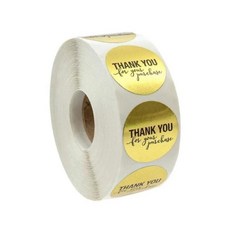 골드원형 땡큐스티커(313) 대용량500pcs 다꾸 포장 OC_0404TG