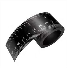1 Pcs 100cm 자기 눈금자 인치와 센티미터 자석 측정 테이프가 모두있는 유연한 자기 눈금자, 검은색