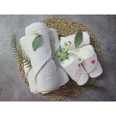 [희희수건] [일반중형]무형광 삼중 거즈수건 신생아부터 노인까지 온가족 수건, 1개