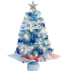 프라홈 미니트리 DIY 크리스마스 오너먼트 조명 세트, 블루