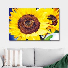 ( 출고옵션 - 35x35cm ) 시원한 해바라기 캔버스 액자 1EA, 본상품