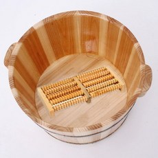 히노끼 족욕통 가정용 발욕조 습식 마사지, 기본 색상, 목욕통 평바닥-마사지기-무 뚜껑