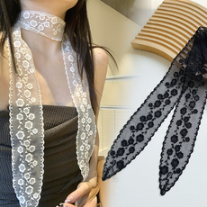 MMM 플라워자수 롱 레이스 시스루 스카프 5종