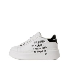 칼라거펠트진 텍스트 프린트 플랫폼 스니커즈