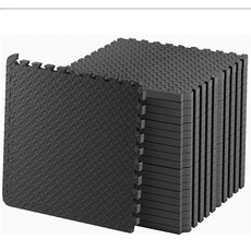 SAIVEINA 다용도 EVA 퍼즐매트 반려동물 조립식 매트 강아지 헬스장 배란다 매트 20장 세트, 1세트, 블랙