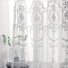 레이스커튼 자수 거실커튼 아일렛형 2p