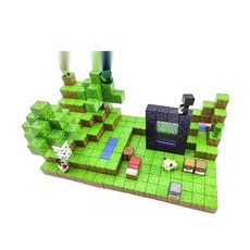 마인크래프트 자석 블록 미니 퍼즐 조립 장난감 창의력 교육용 완구, 21. 폭포(4인형)