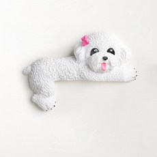 可愛狗法鬥開關裝飾墻貼保護套現代簡約樹脂動物3d立體插座貼創意kun, 白色左臥泰迪