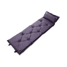 可拼接單人自動充氣床墊附吹氣枕 防潮地墊露營墊野餐墊, 一般款, 藍色