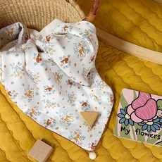 국내백화점 리틀아카이브 낮잠이불 크레므앙팡 러비 면모달 벨로아 블랭킷 B(75X90) 어린이집 (BK파우치증정), 아이보리