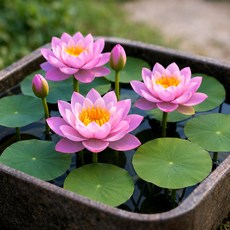 오쿠아 미니 연꽃 모종 발아 완료(줄기5~20cm) 국내생산 싹틔운 연꽃 씨앗 키우기 수련, 6개